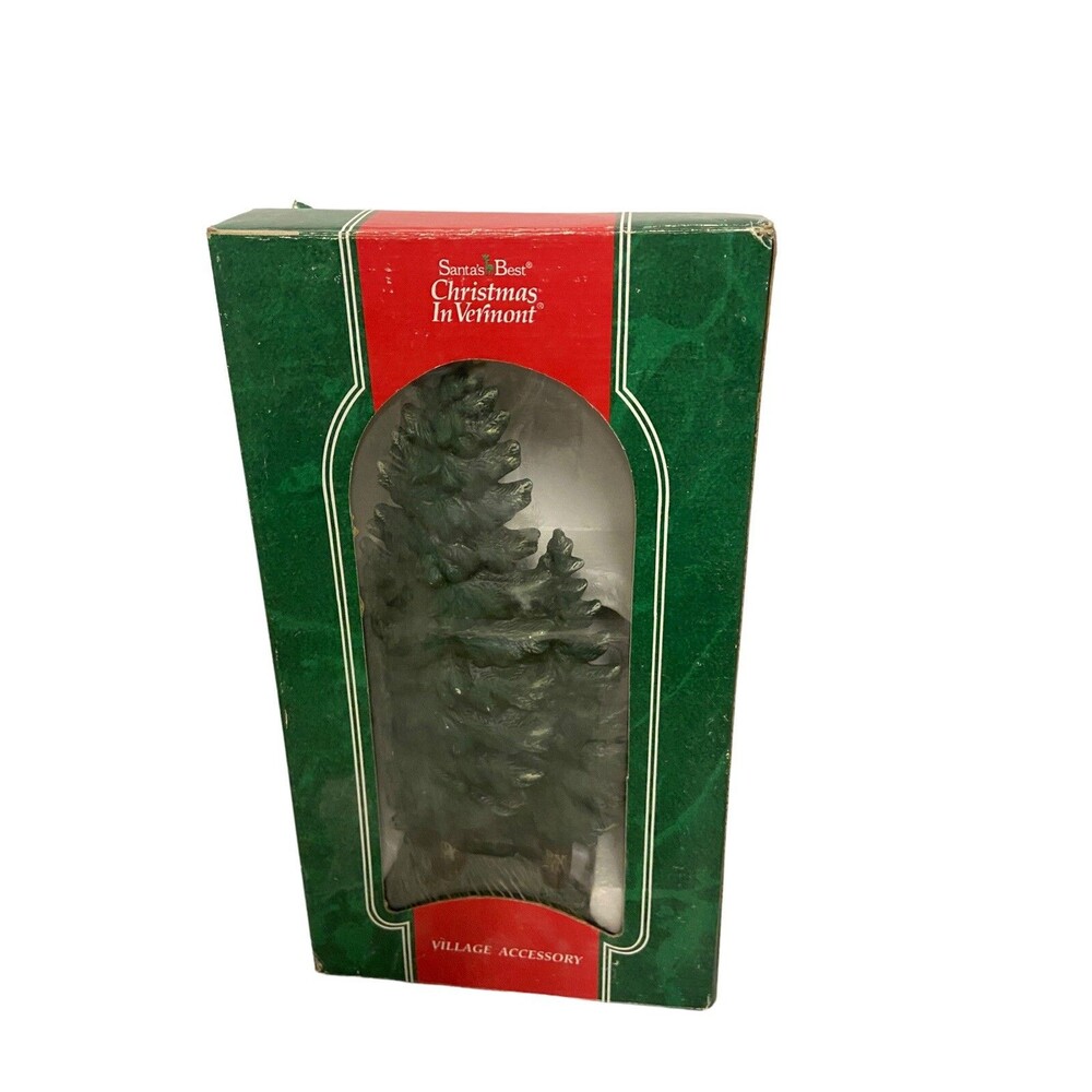 94 Santas Best Christmas in Vermont Ceramic Fir Tree Figure 11.5 in With Box